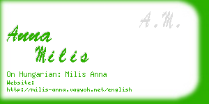 anna milis business card